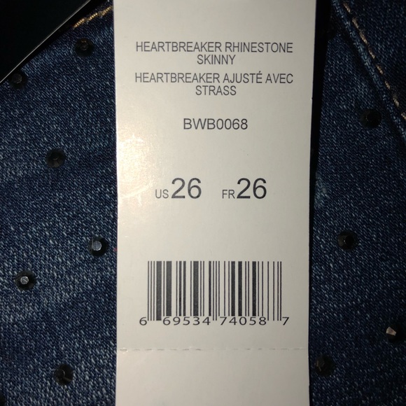 Nwt BEBE ANkle Skinny rhinestone jeans - Picture 4 of 7